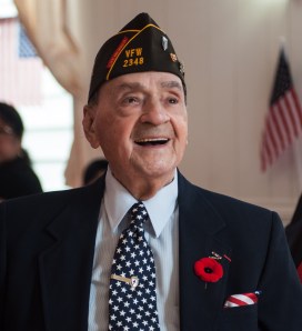 Rocco all smiles at the VFW 2348 renaming ceremony.